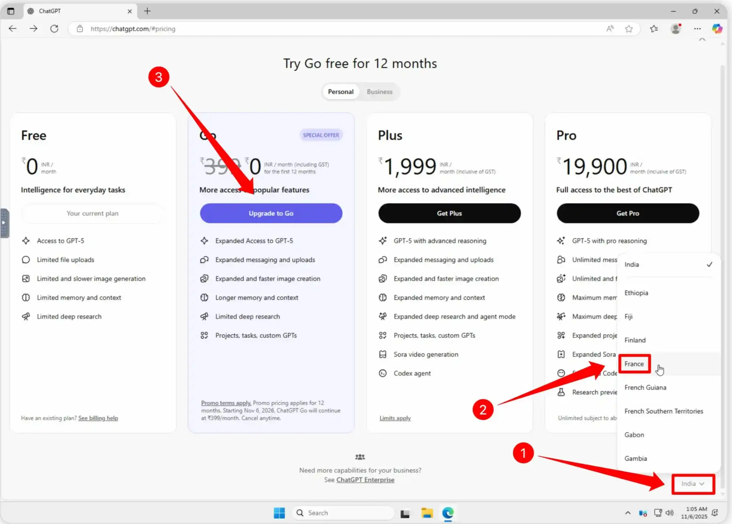 白嫖12 个月 GPT-5/ChatGPT Go 印度区免费订阅教程